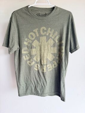 Bravado Olive Green Band Logo Tee with Faded Cream Print